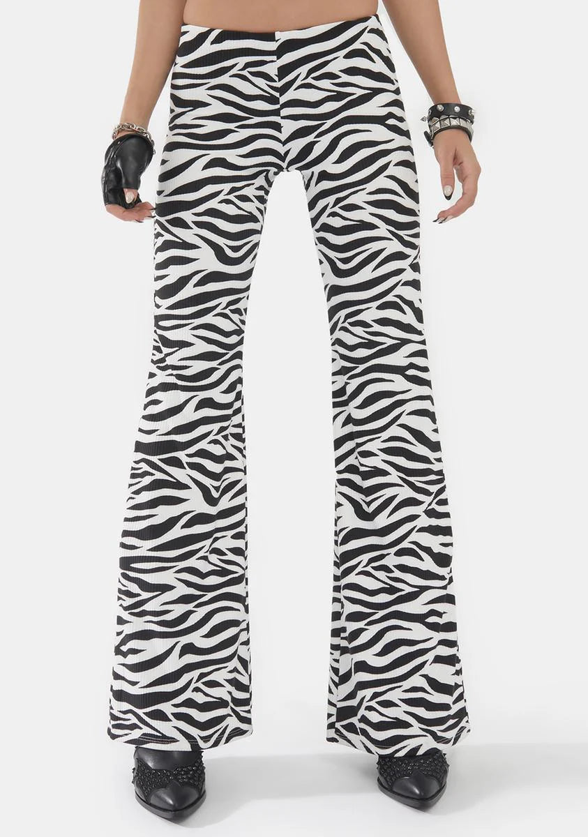 Roaming Wild Zebra Print Pants