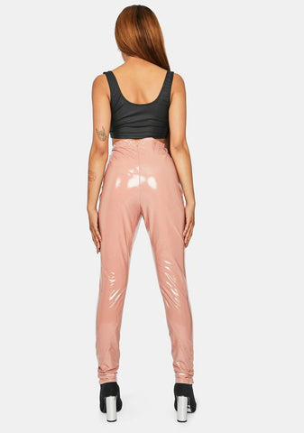 Peach Magnetic Matrix Vinyl Pants
