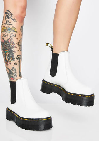 2976 White Chelsea Quad Boots