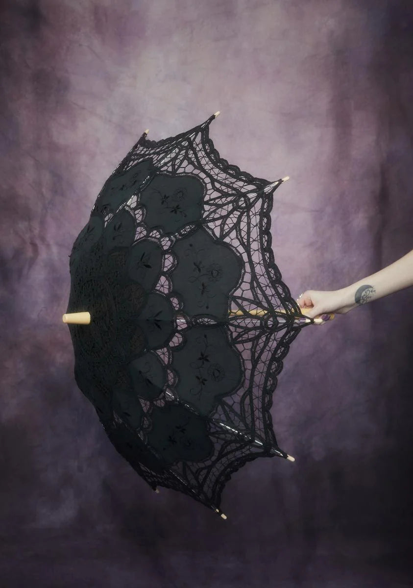 Waltz After Midnight Lace Parasol