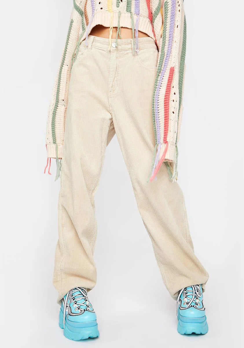 Sand Cord Slouch Jeans