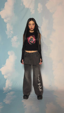 Ninja Academy Elite Wide Leg Pants With Skirt