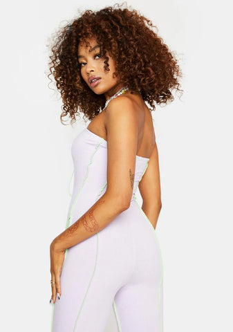 Lavender Diva Energy Lace-Up Jumpsuit