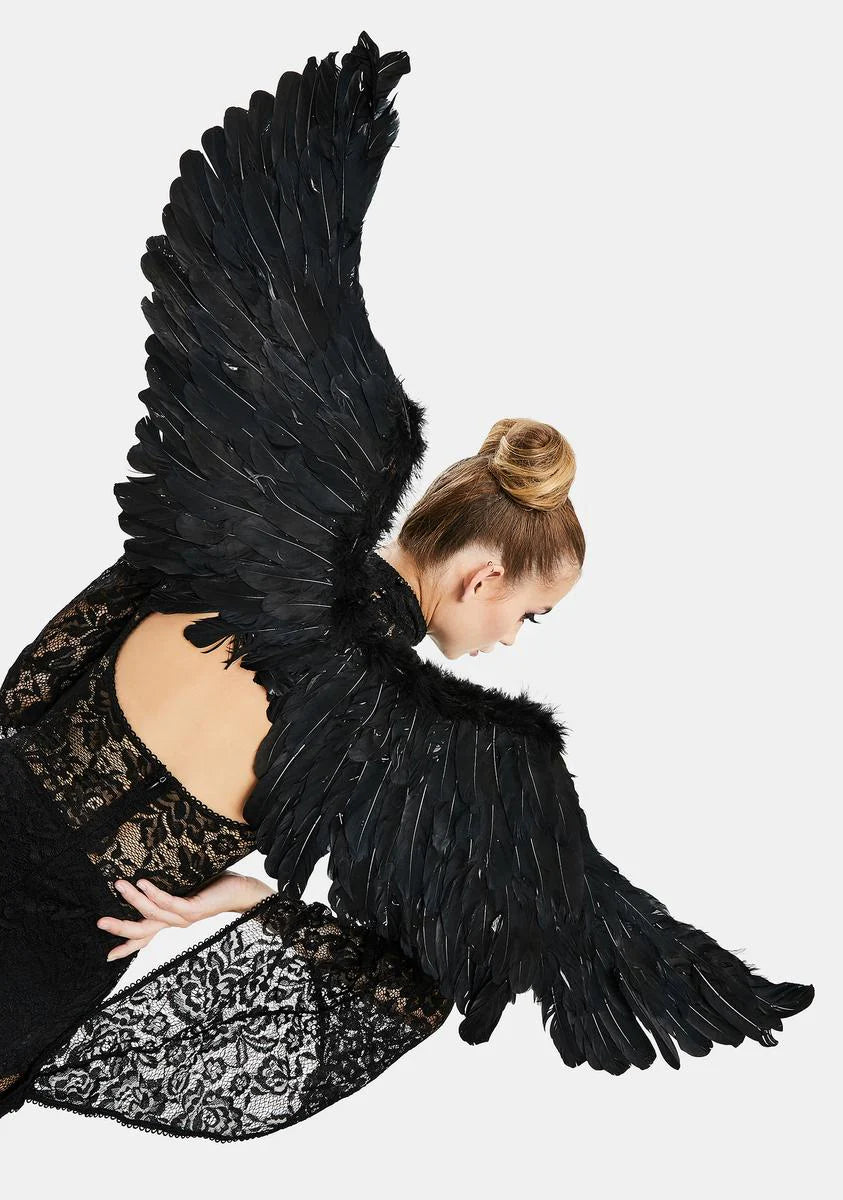 Noir Angel Above Feather Wings