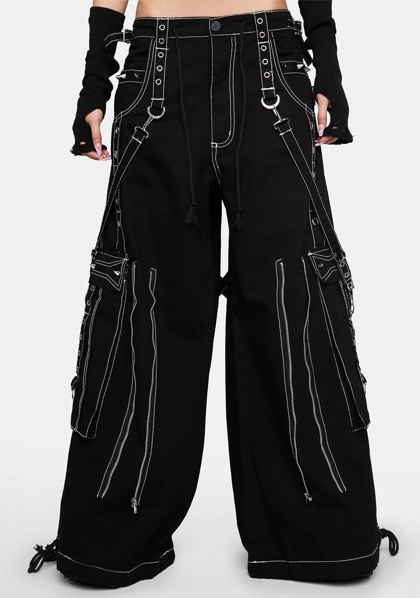 Back Up Wide Leg Skull Pants