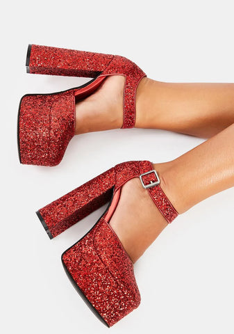 Ruby Shine By Night Glitter Heels