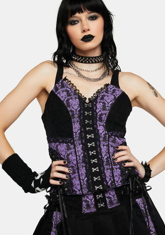 Purple Enchanted Lace Corset Top