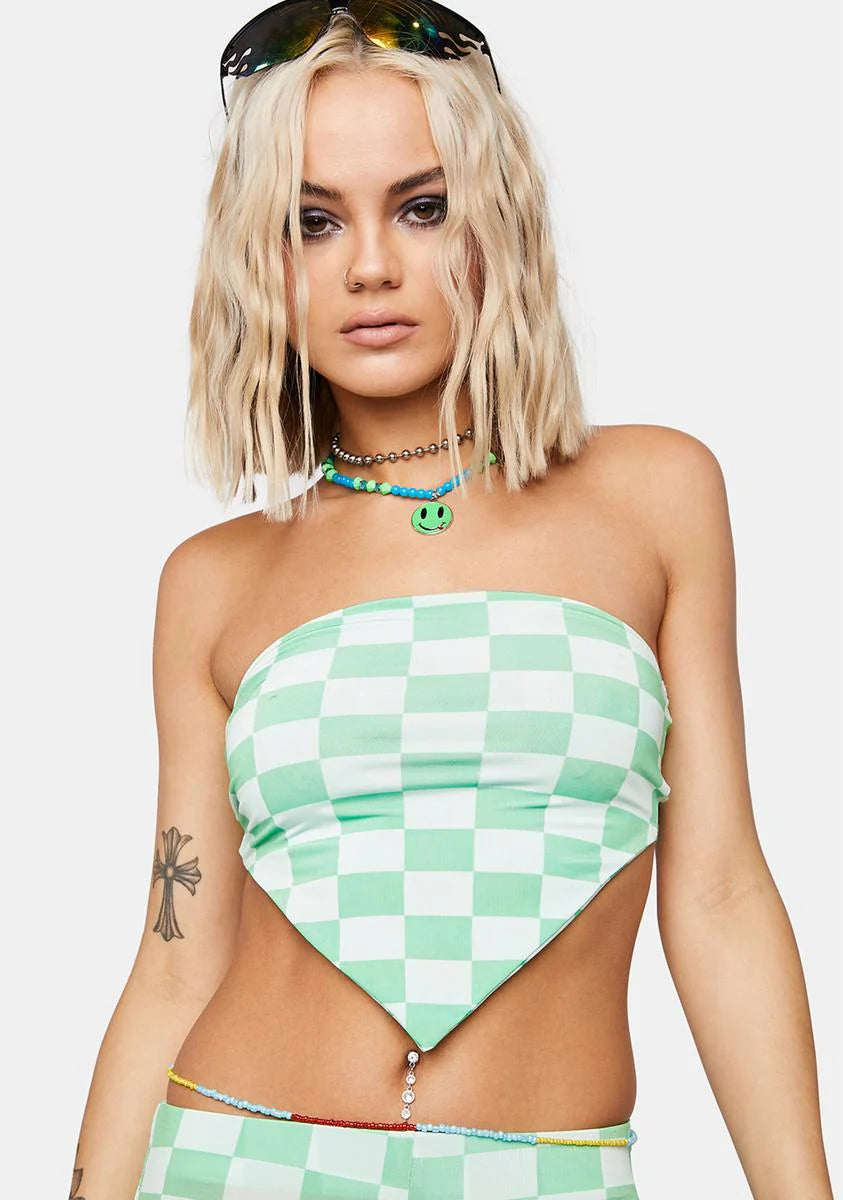Together We Dance Checkered Tube Top