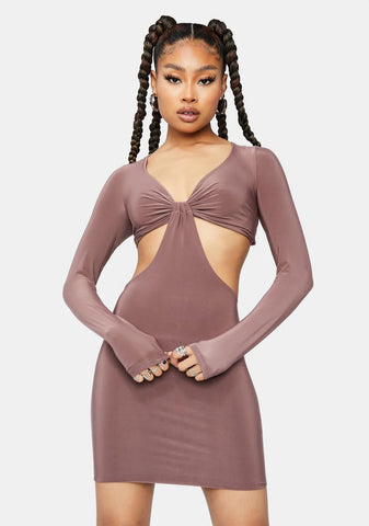 Last Chance Front Twist Cutout Dress