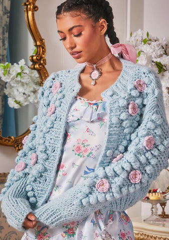 Baby Flower Patch Knit Cardigan