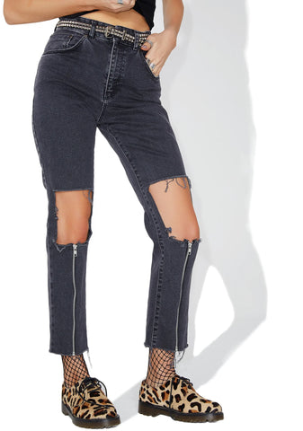 Charcoal Scratch Jeans