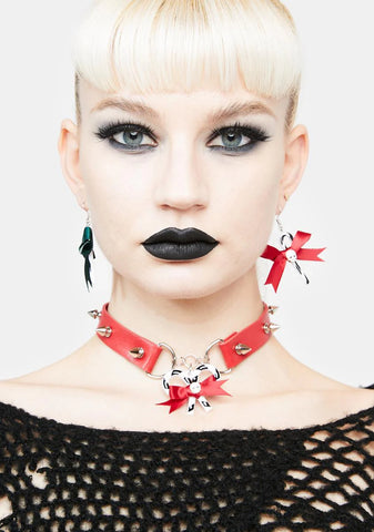 Unjolly Candy Cane Spike Choker