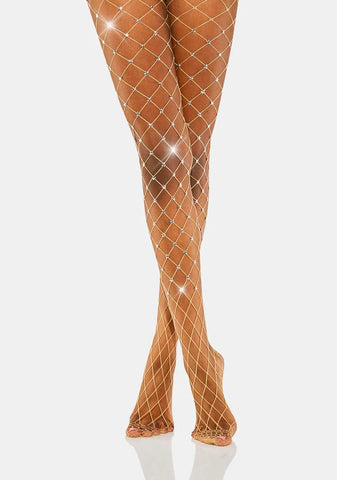 Naturally Rockin' Bling Rhinestone Fishnet Tights