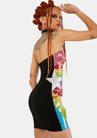 Rainbow Runner Glitter Bodycon Dress