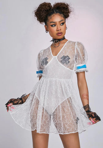 The Poissy Sheer Mini Dress