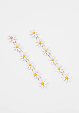 Peaceful Meadow Daisy Drop Earrings