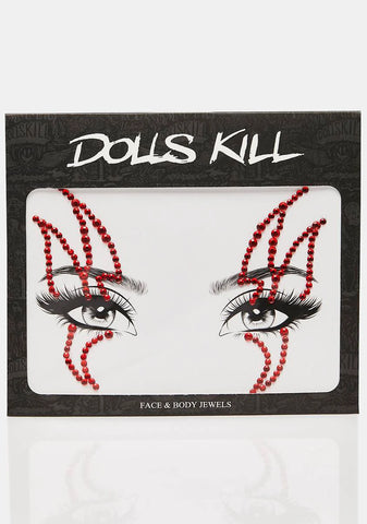 Flame On Rhinestone Face Gems