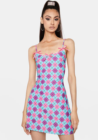 Rule The School Argyle Mini Dress
