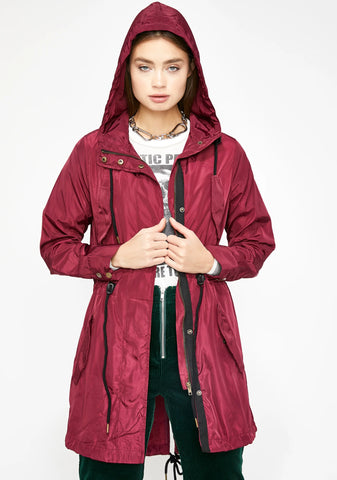 Wine Let's Runaway Anorak Jacket