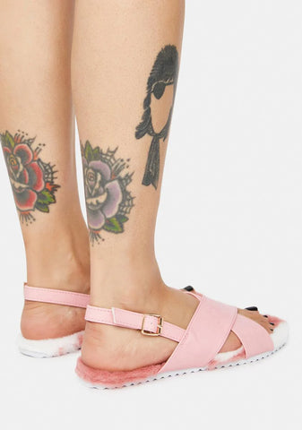 Sugar It's All Good Fuzzy Sandals