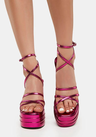 Pink Marky Platform Heels