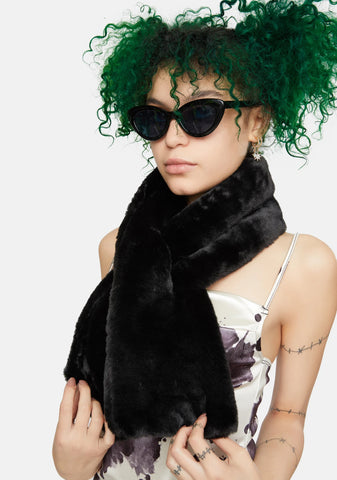 Noir Plush Love Faux Fur Scarf