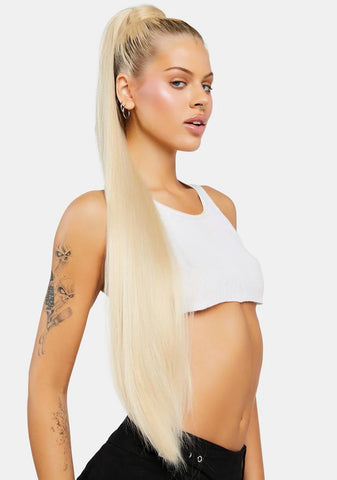 Light Blonde Extra AF 34" Straight Wraparound Pony