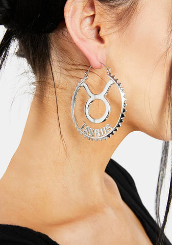 Reppin' Taurus Hoop Earrings