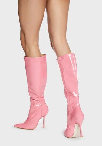 Pink Blushing Stiletto Boots