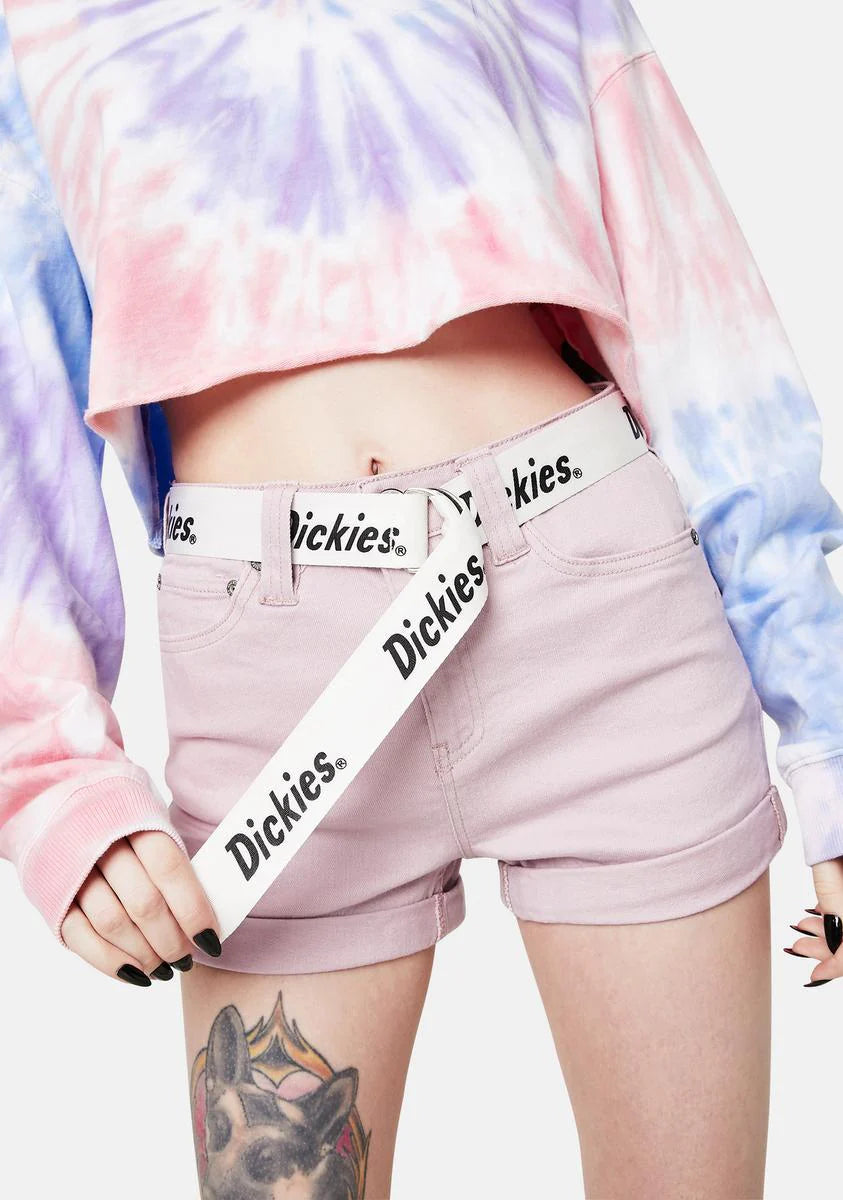 Burnished Lilac Rolled Hem Belted Shorts