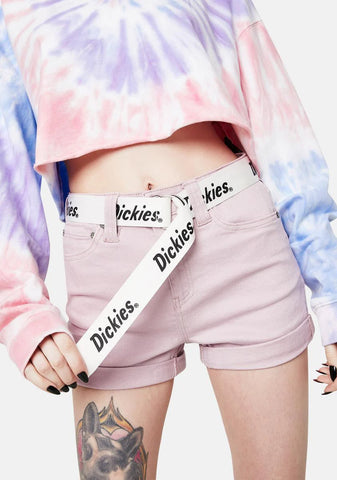 Burnished Lilac Rolled Hem Belted Shorts