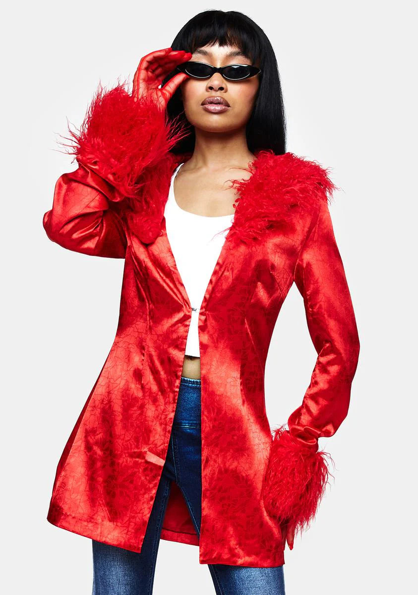 Red Hot Marla Jacquard Jacket