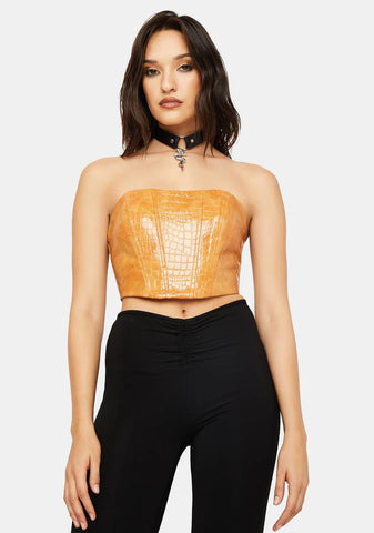 Camel Easy On Me Crop Top