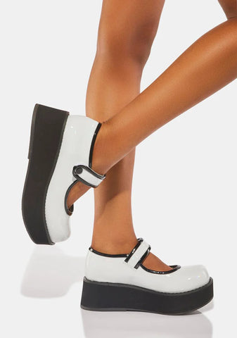 White Holographic Sprite-01 Mary Janes