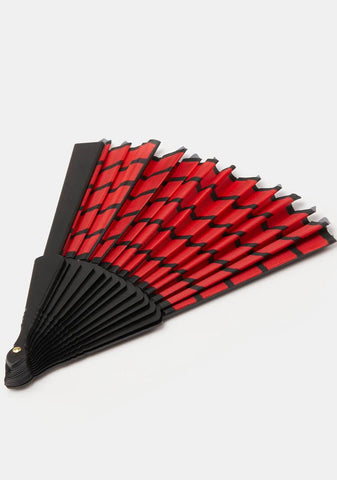 Red Spiderweb Scallop Fan