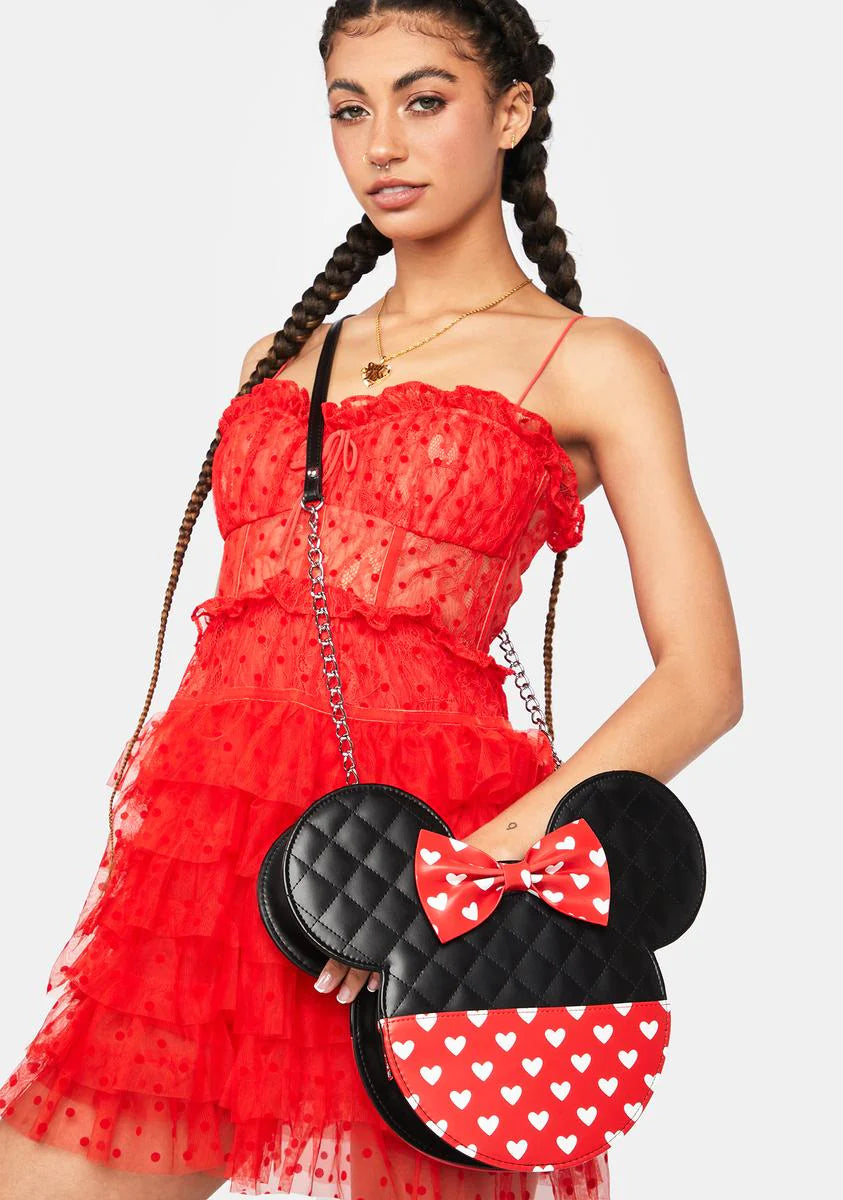 Mickey And Minnie Reversible Crossbody Purse