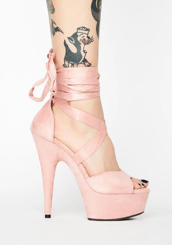 Blush Plush Strut Platform Heels