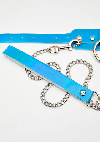 Aqua Grip On Reality Metallic Leash Choker