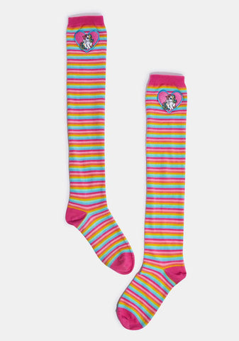 Magical World Striped Thigh Highs