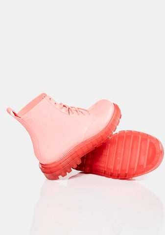 Pink Coturno Platform Boots