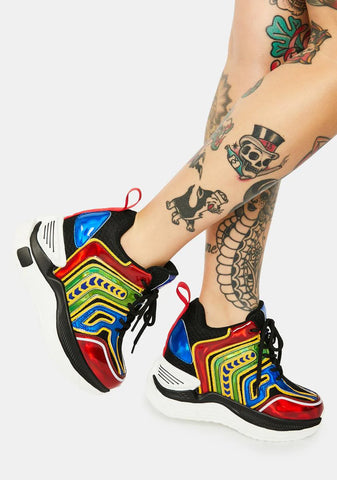 Rainbow Raisin Chunky Wedge Sneakers