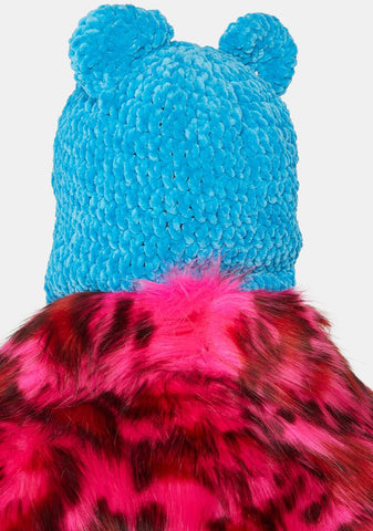 Blue Chenille Bear Balaclava