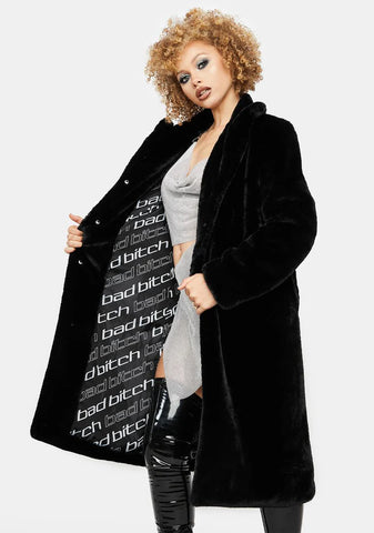 Spell It Out For You Faux Fur Coat