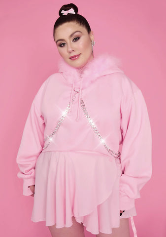 Plus Blinged N' Babied Rhinestone Hoodie