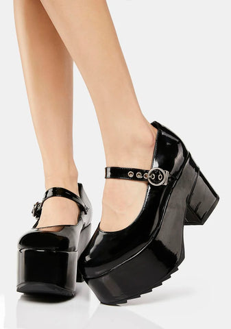 Black Secret Garden Mary Janes