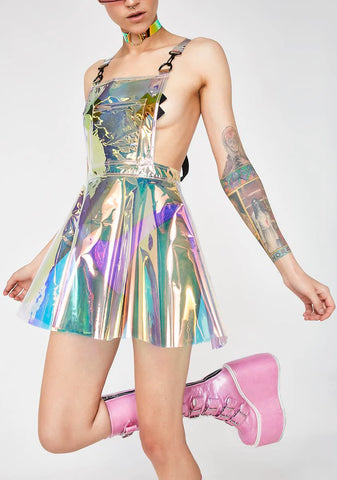 Space Gurl Hologram Overall Dress