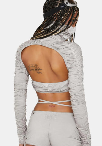 Compression Ruched Shrug & Halter Set