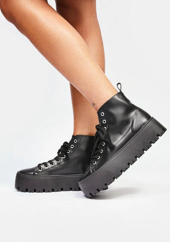 Black Siron Platform Sneakers
