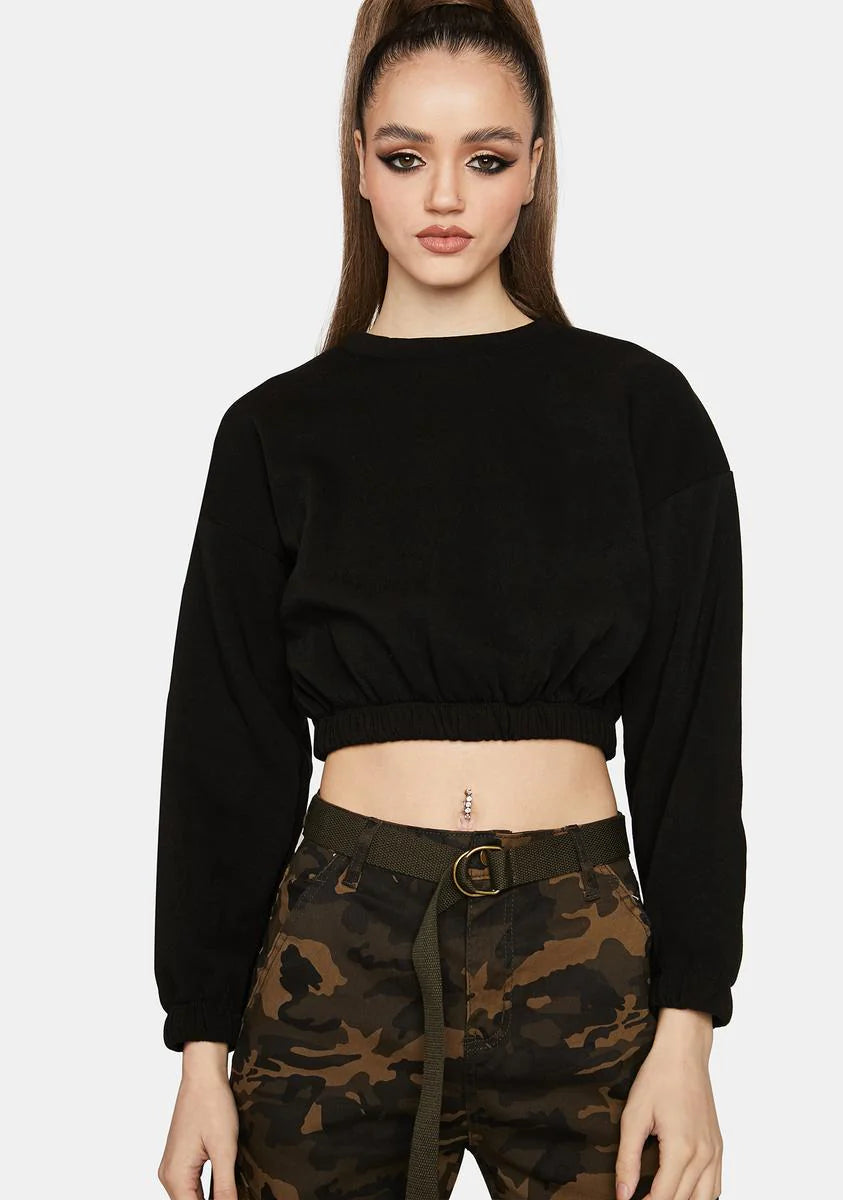 Night Nice To Me Cropped Sweater