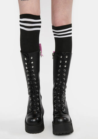 Bleak But Cute Knee High Boots